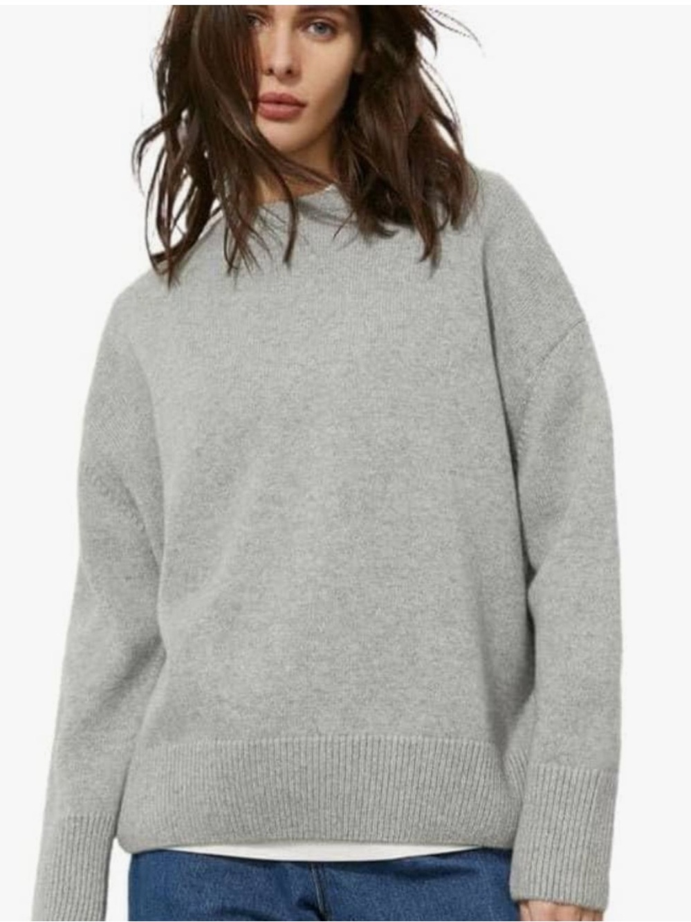 Women’s Crewneck Knit Sweater - Light Gray
